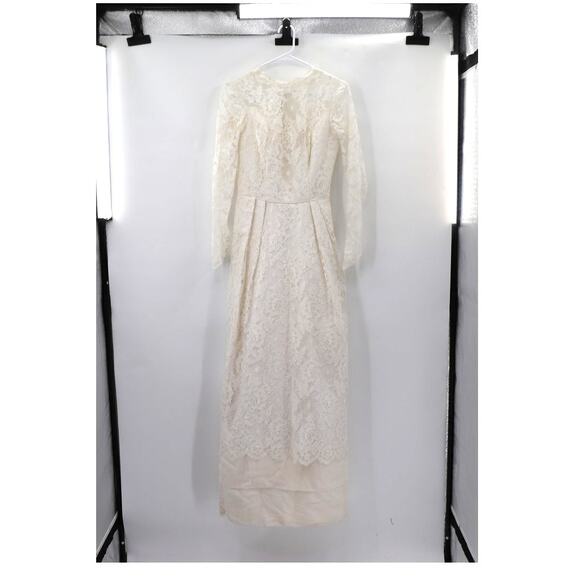 Vintage 1960s Button Back Lace Wedding dress - Picture 1 of 12